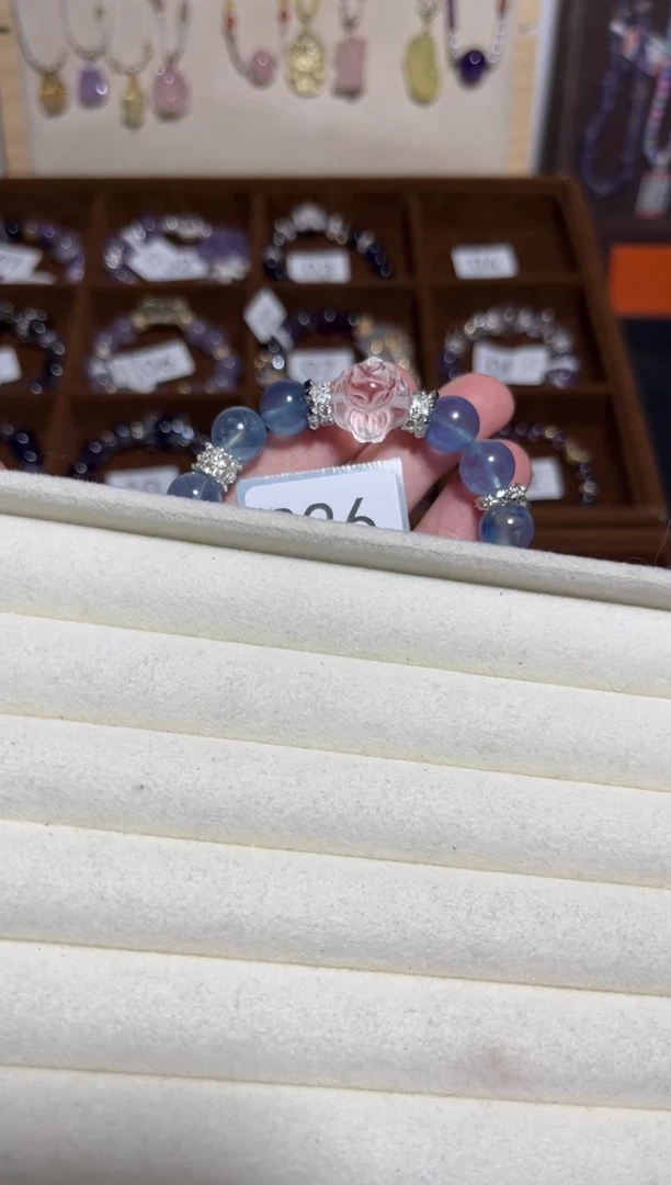 【闪购商品】海蓝宝石手链银S925镶嵌海蓝宝226