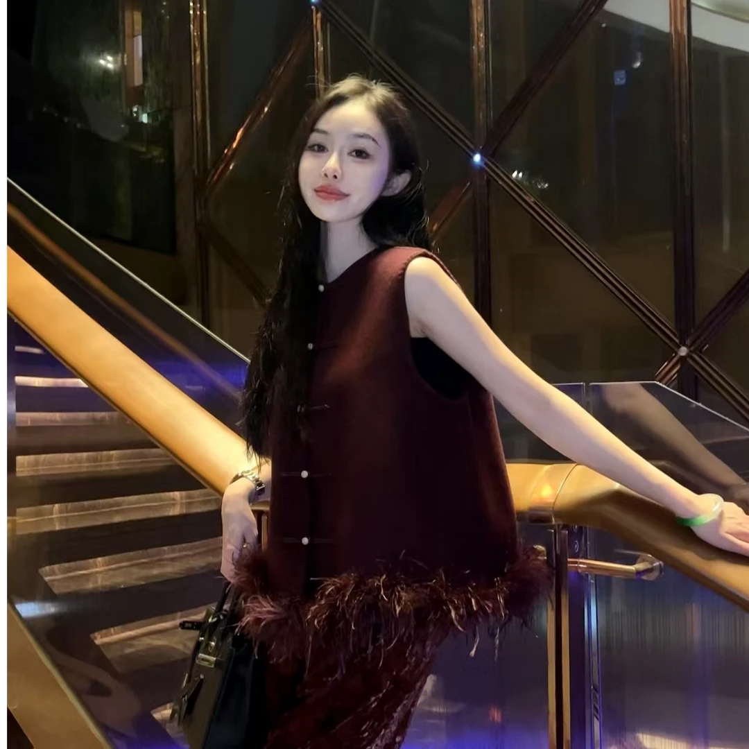 蘇格高定-安红|秋季新款新中式复古时尚休闲通勤无袖马甲S0045