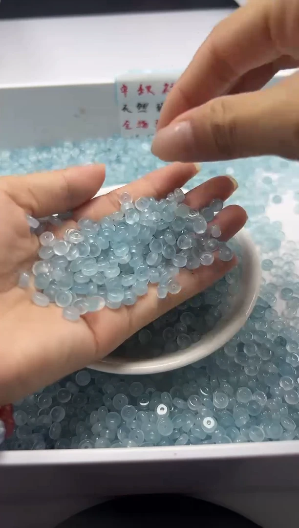 未镶嵌颈饰玛瑙/玉髓w803冰川蓝*海*蓝宝隔片6*3mm*40颗
