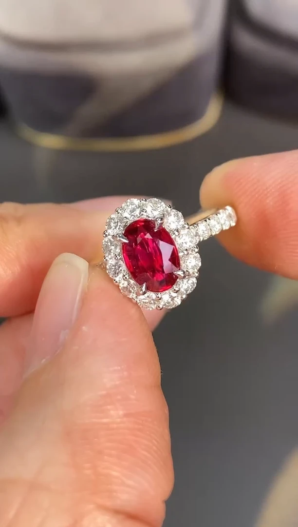 戒指18K金镶嵌红宝石【闪购】1.19ct/无烧鸽血红/七天鉴赏