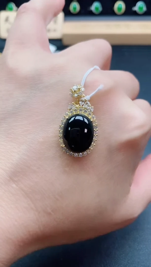 吊坠(赠链)银S925镶嵌翡翠1