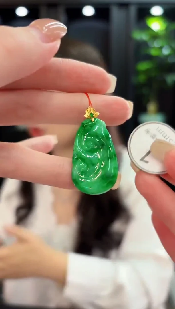 吊坠(不含链)18K金镶嵌翡翠 缅甸A货/支持复检/一件