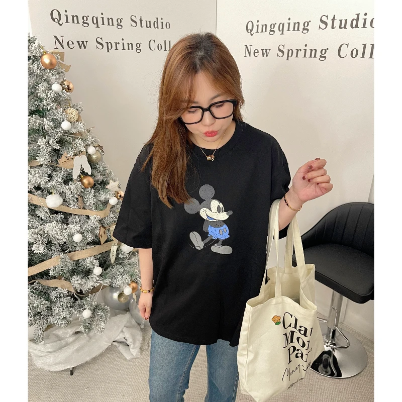 青青·STUDIO〖童真米奇〗春款宽松米奇大版短袖T恤QS25043