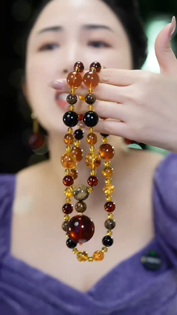 琥珀项链未镶嵌多宝项链