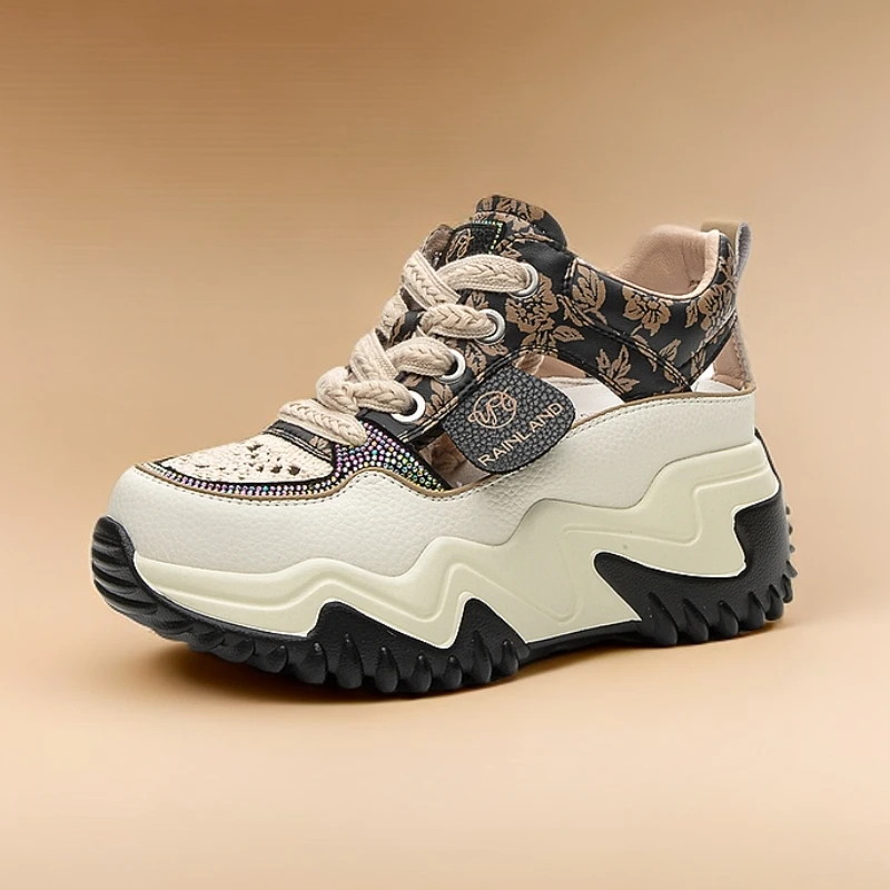 网红休闲运动老爹凉鞋女款2025新款爆款厚底增高时尚百搭舒适透气