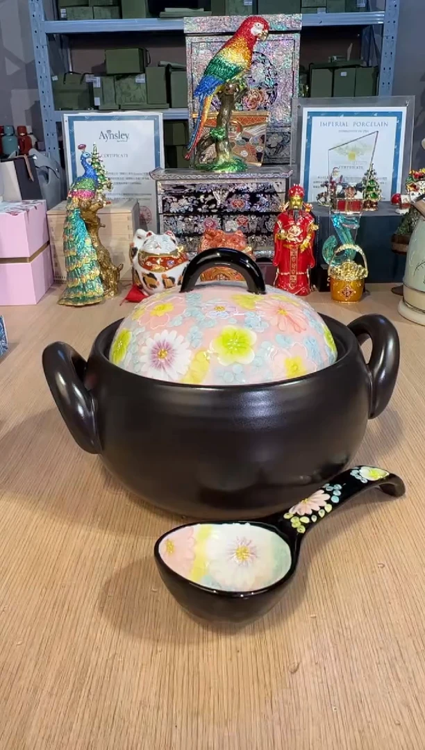 【闪购商品】杯217粉黛大砂锅+大汤勺