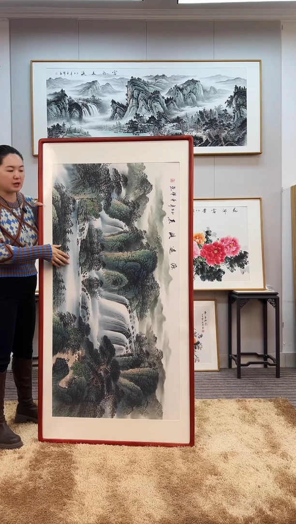 国画手绘山水163*83尺寸