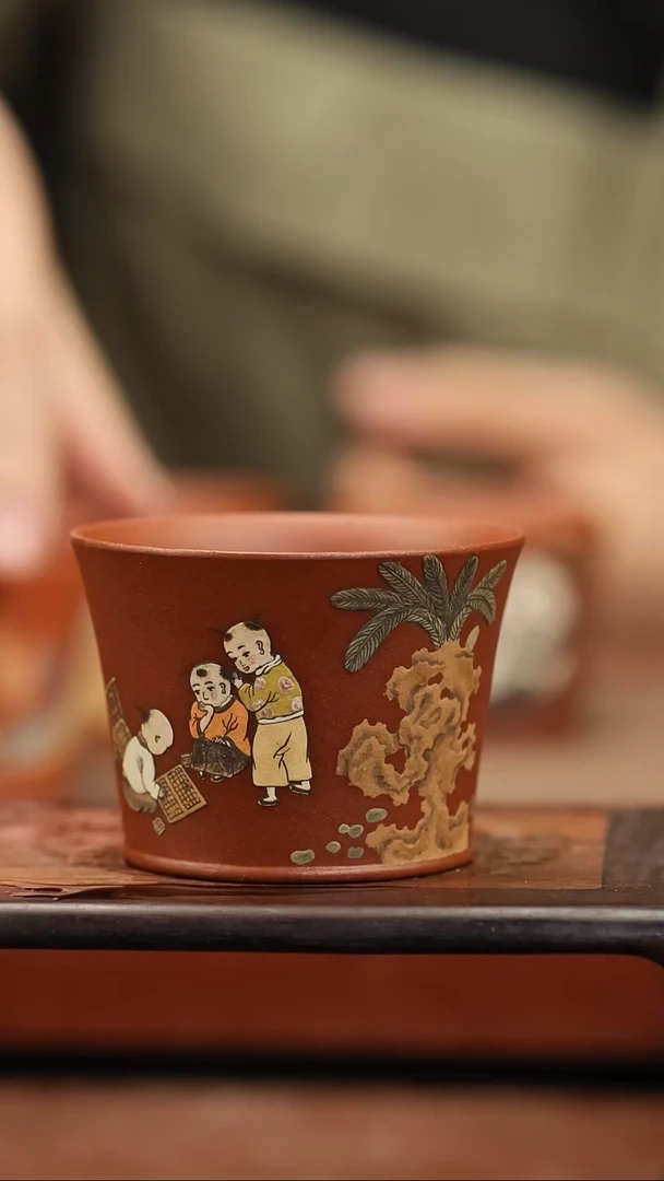 茶壶紫砂童子 朱泥70毫升