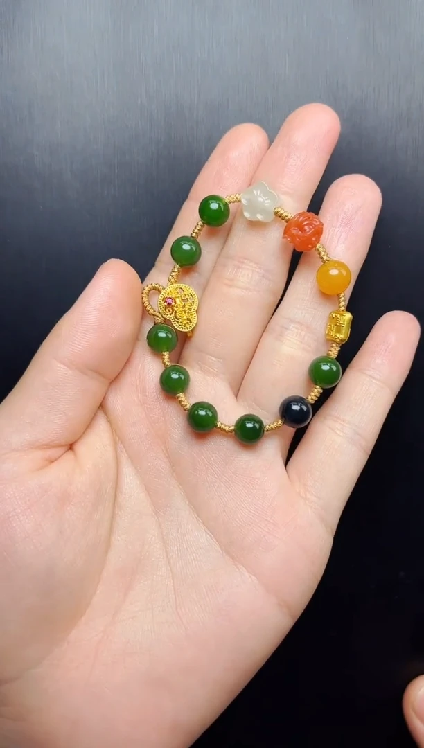手串未镶嵌和田玉06多宝手串