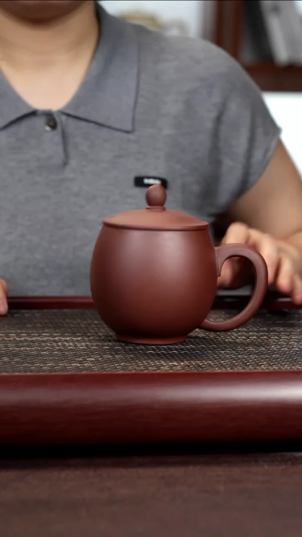 茶杯紫砂光素龙蛋杯不带礼盒