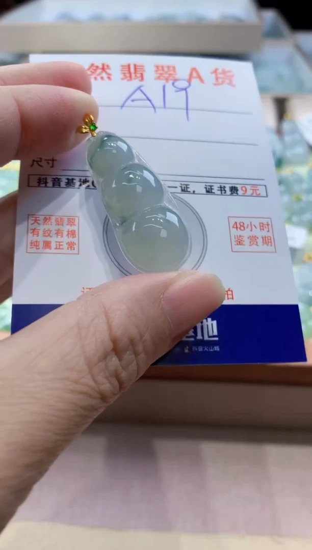 颈饰18K金镶嵌翡翠天然缅甸a货翡翠