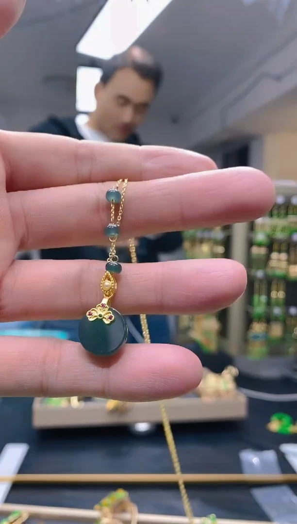 【闪购商品】翡翠耳饰合金87翡翠锁骨链