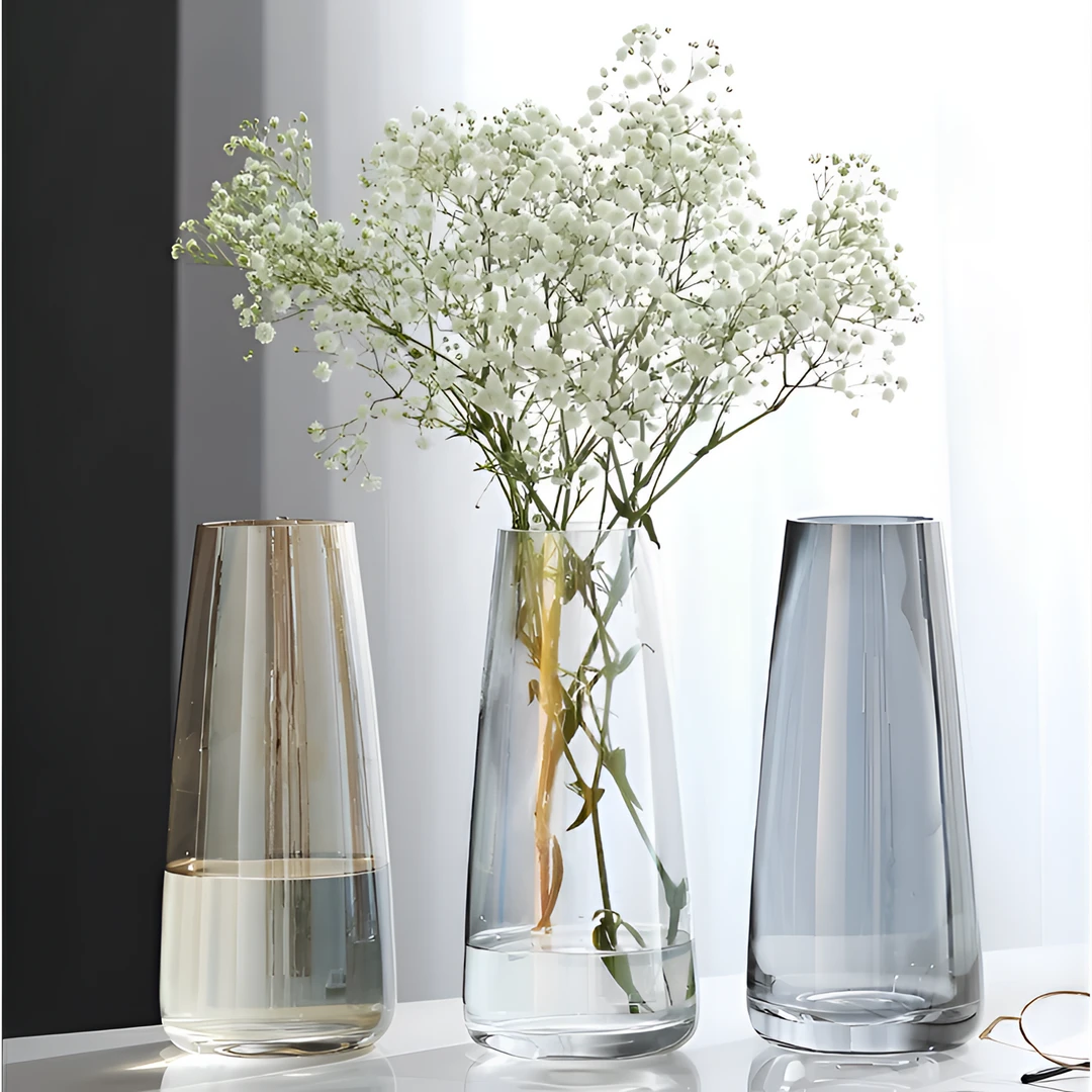 UOSU|花瓶摆件透明玻璃客厅插花网红百合鲜花郁金香水养轻奢高级