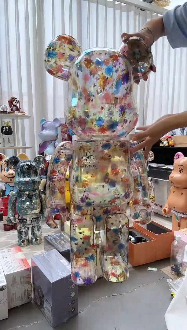 潮流玩具 碎花1000% 积木熊 双盒