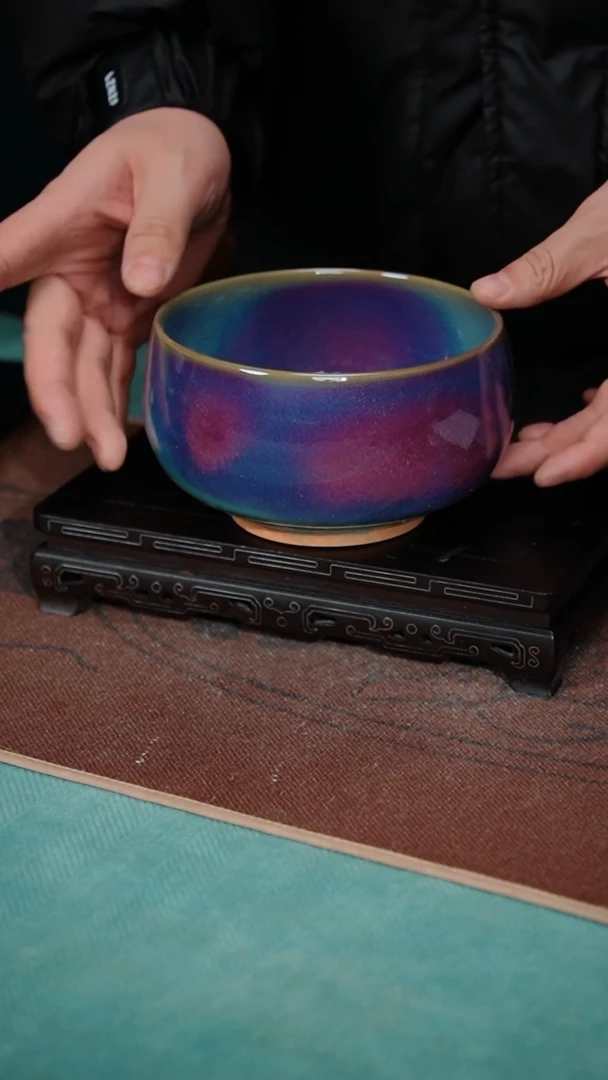 【闪购商品】153-1罗汉碗（宋钧点斑）