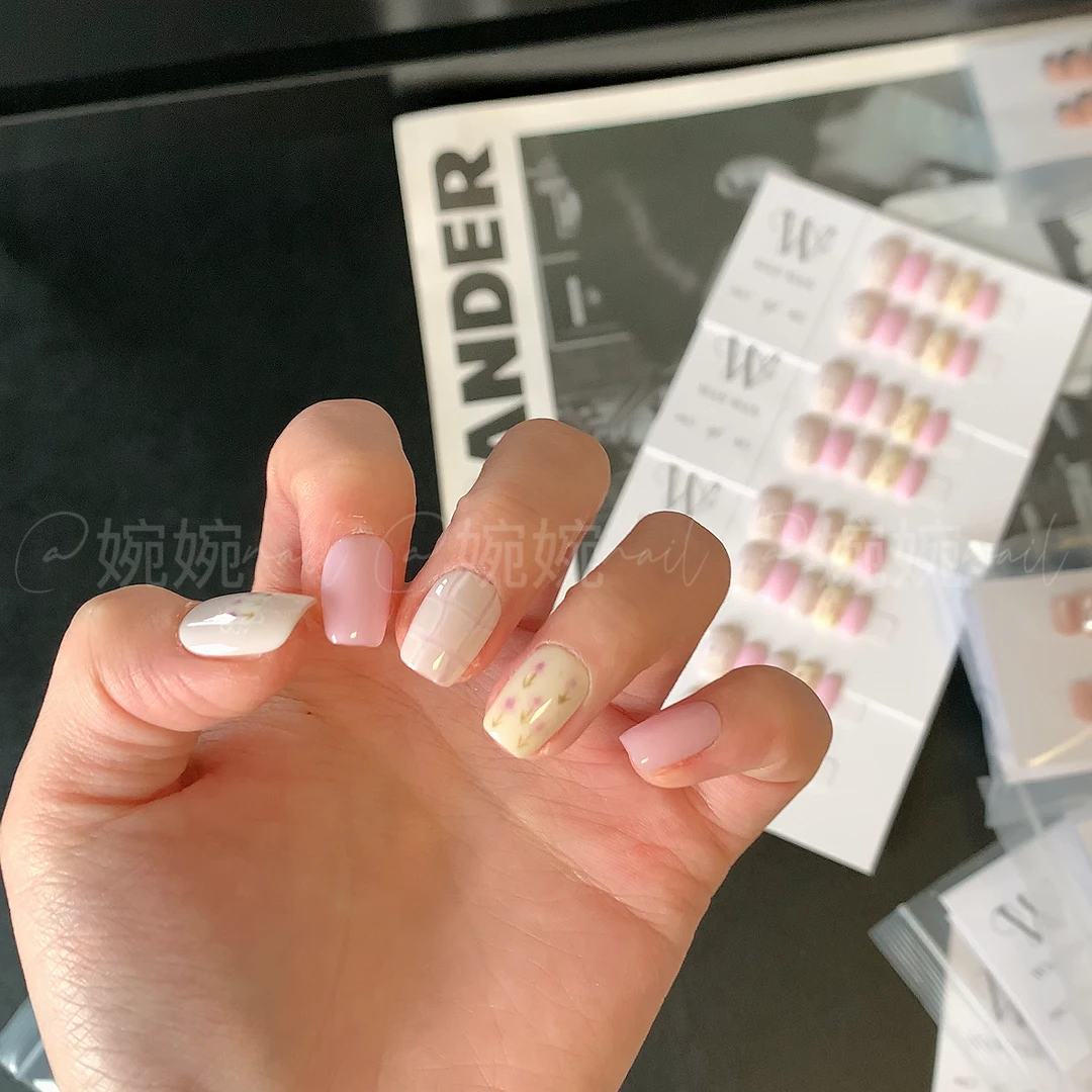 【糯米紫】纯手工纯手绘温柔甜美百搭穿戴甲