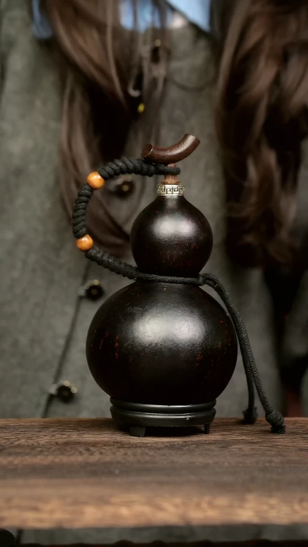 90号中药煮色  550ml左右 大漆葫芦水壶/酒壶 一物一拍