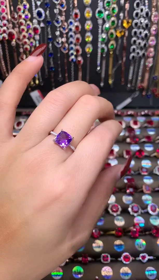 【闪购商品】水晶戒指银S925镶嵌银色