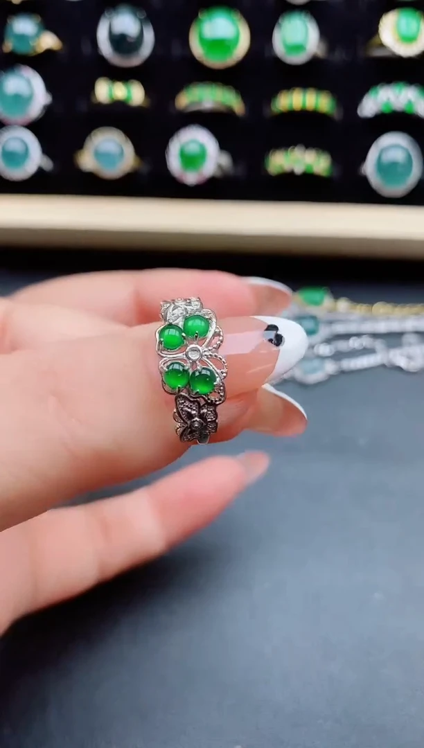 【闪购商品】翡翠戒指银S925镶嵌580058