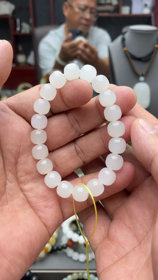 和田玉未镶嵌手串麦*和田玉