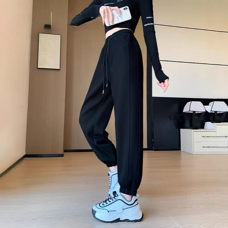 323加绒卫裤高腰显瘦休闲束脚运动裤