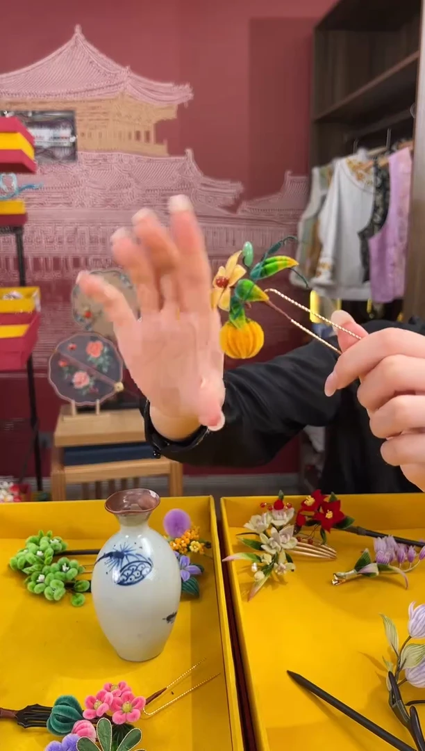 【闪购商品】刺绣非遗绒花（发饰）