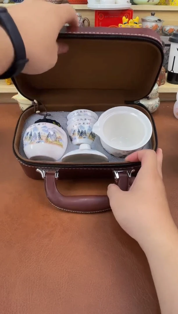 陶瓷茶具摆件旅行套组