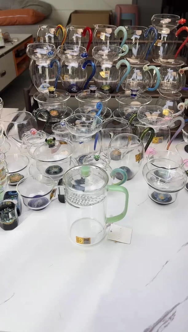手工艺品玻璃禾器简尚浅玉色