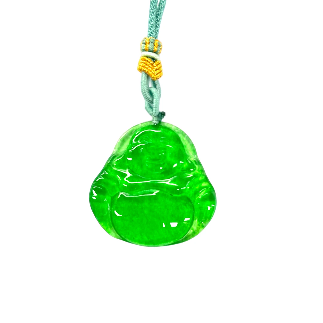 y2305-国风气质款翠青冰魄玛瑙佛公吊坠-赠礼盒-赠pj9
