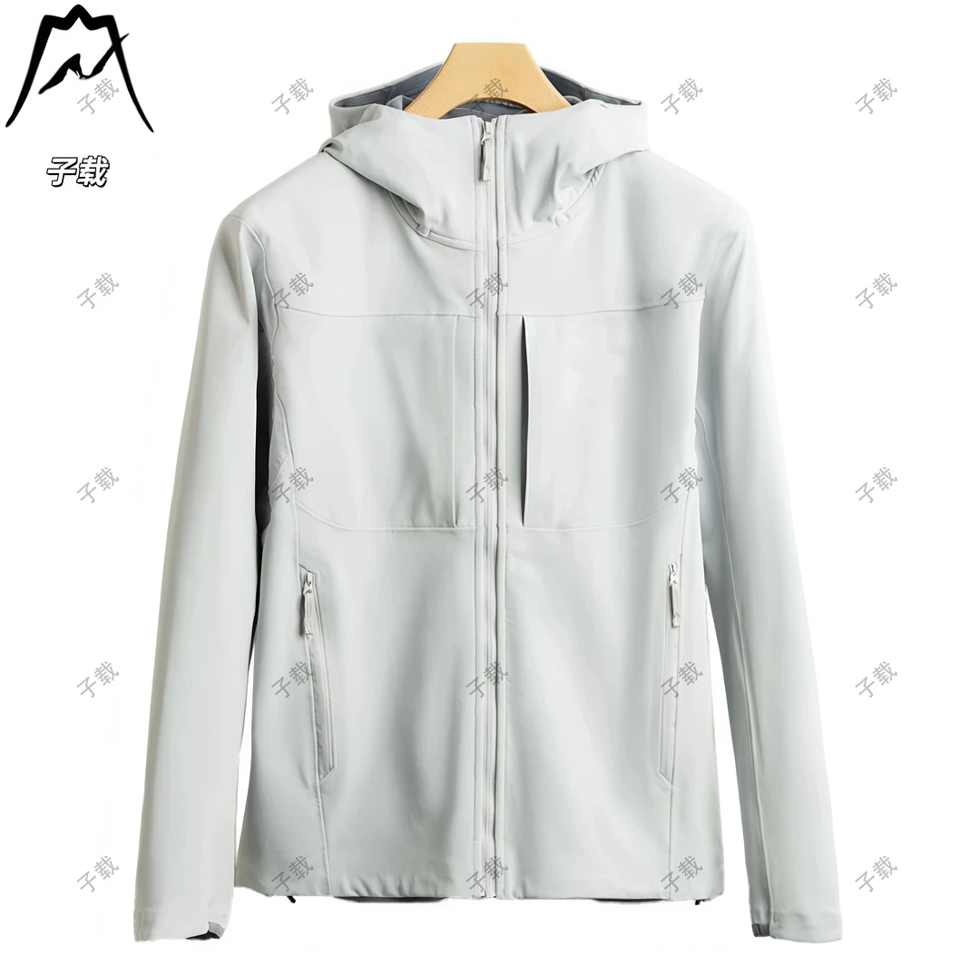 2025秋款原色几何休闲软壳连帽90鹅绒服 247-159 CC