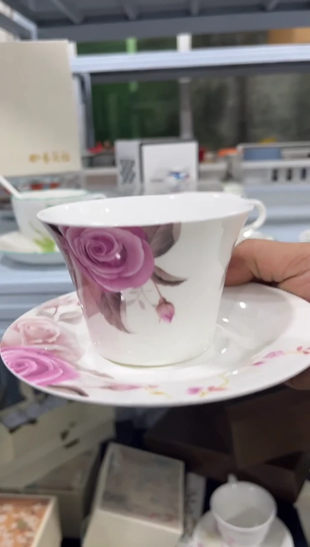 杯子骨瓷咖啡杯一套