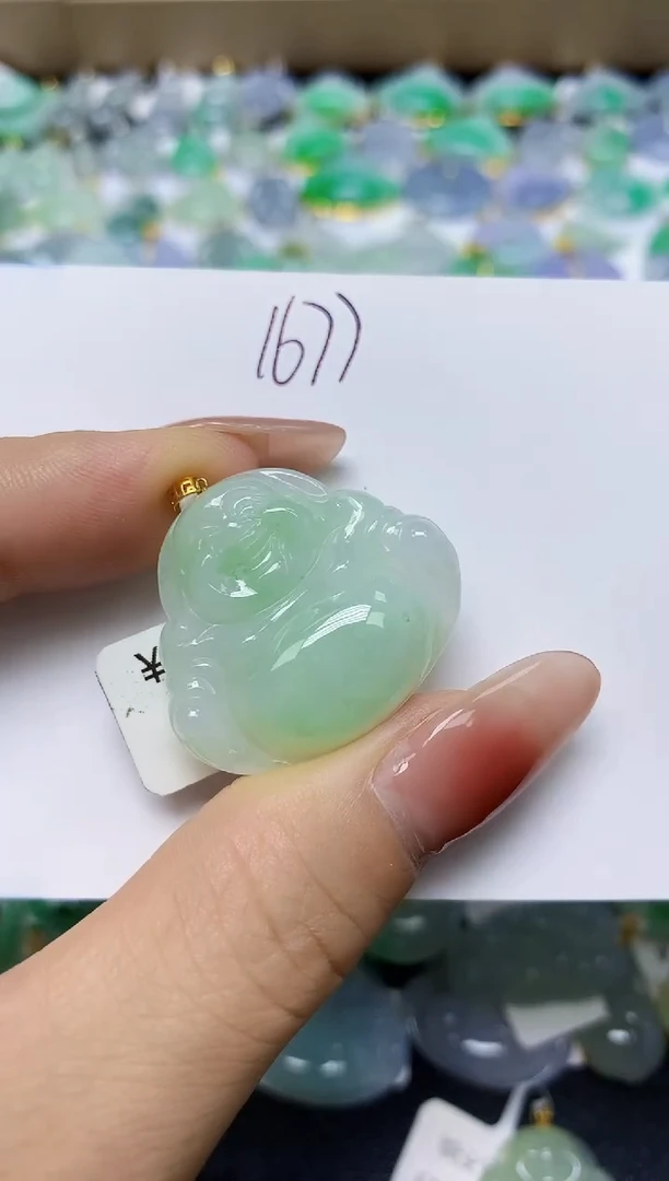 翡翠18K金镶嵌颈饰 天然缅甸翡翠A货