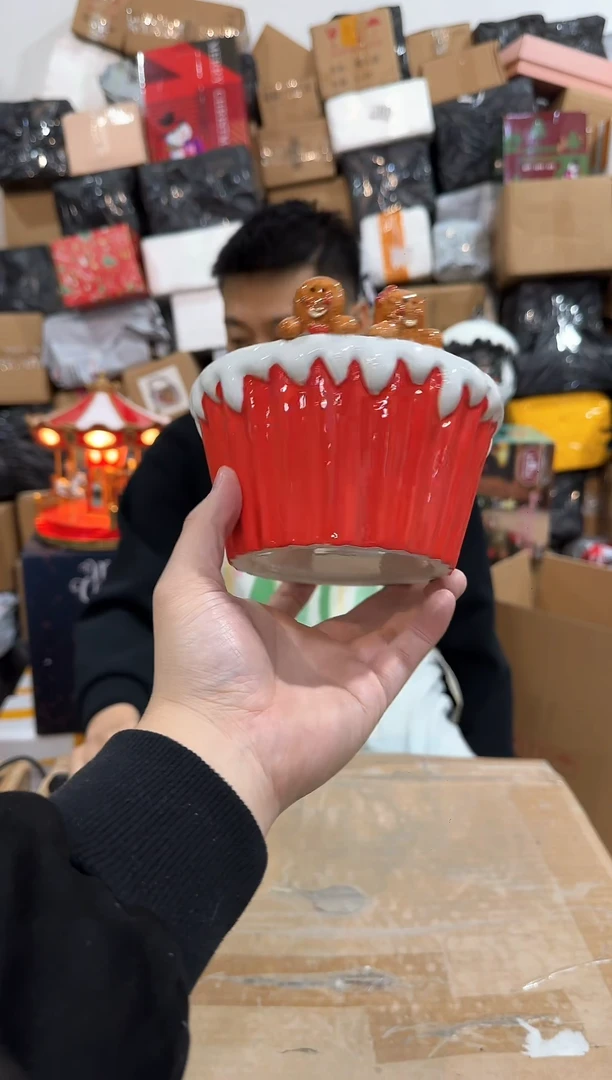瓷片姜饼人沙拉碗
