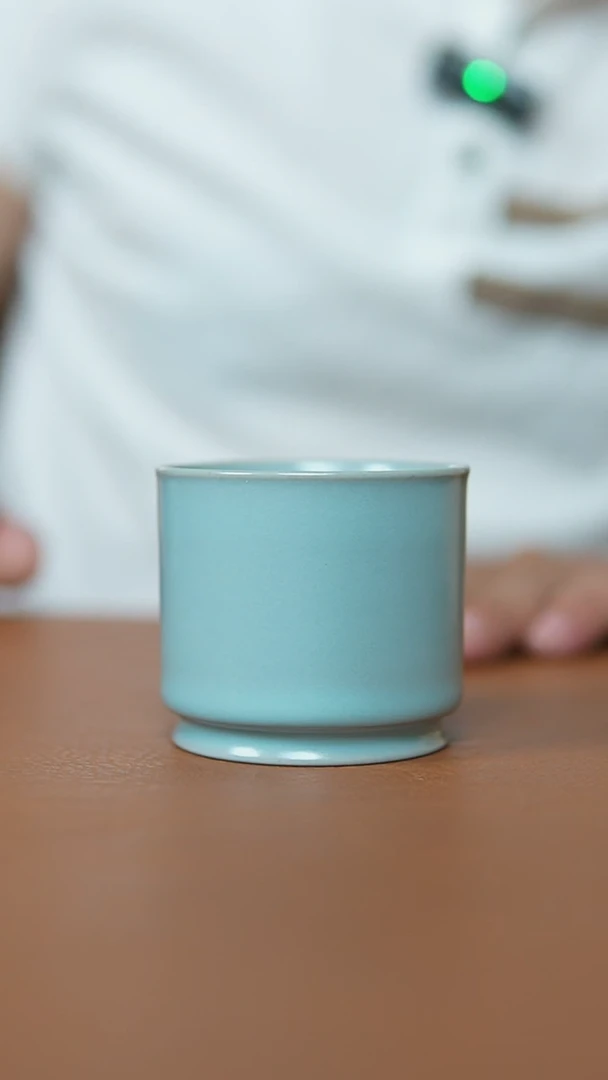 瓷片仿古宋臻釉容天杯瑕