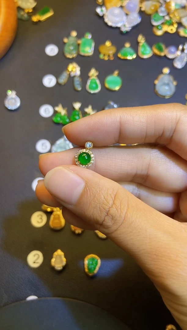 吊坠(不含链)银S925镶嵌翡翠?****?1