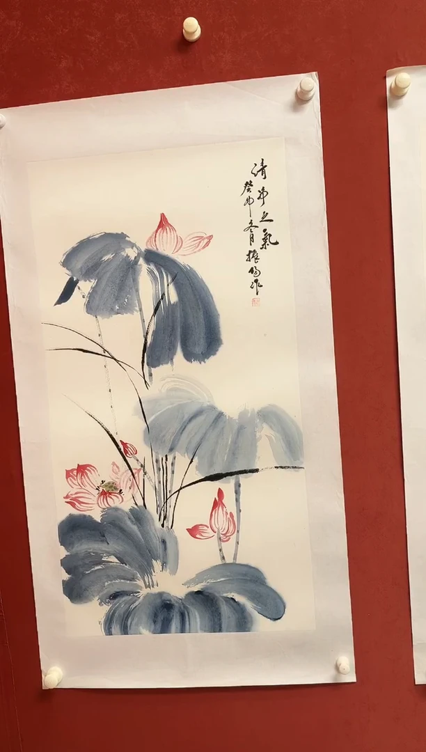 国画李老师100*50手工拓心