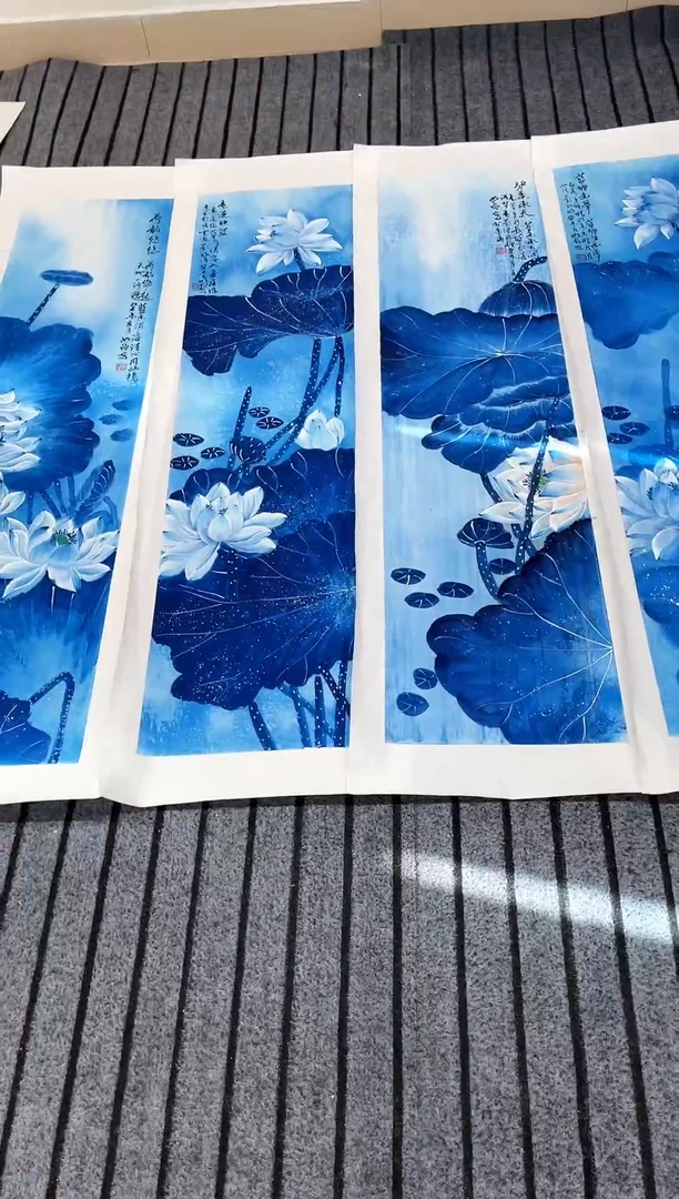 精品国画花鸟作品条屏