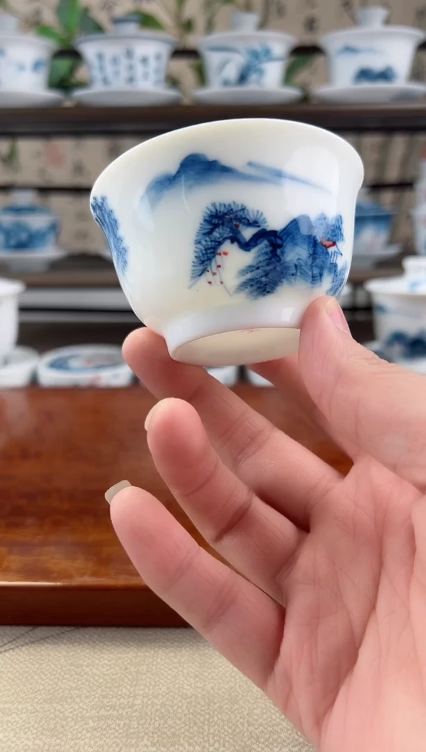 微瑕千里江山压手杯1个