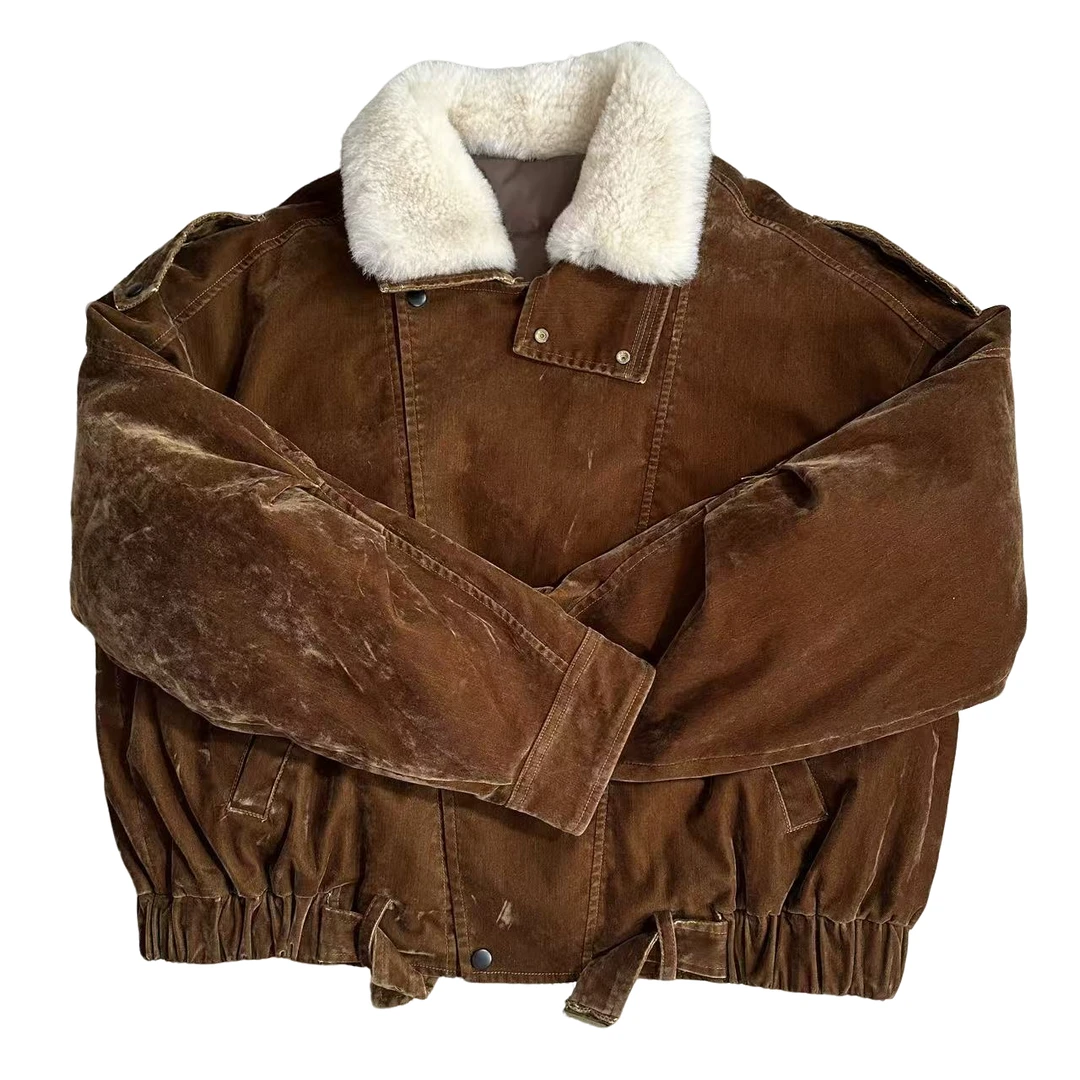 EANSSY G秋冬可脱卸真两件毛领植绒派克工装羽绒服三店NA2509C039