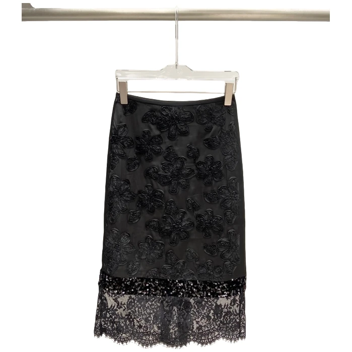 【SFF推荐】以十七25春季新款花团锦簇半身裙立体花朵装饰气质5609