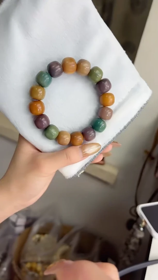 手串菩提根/象牙果沐d38紫美人干磨桶珠13*15mm手串