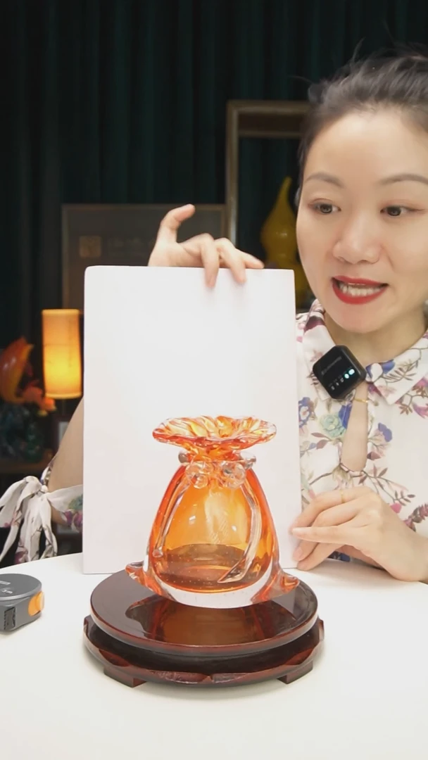 琉璃博山琉璃手工福袋花瓶