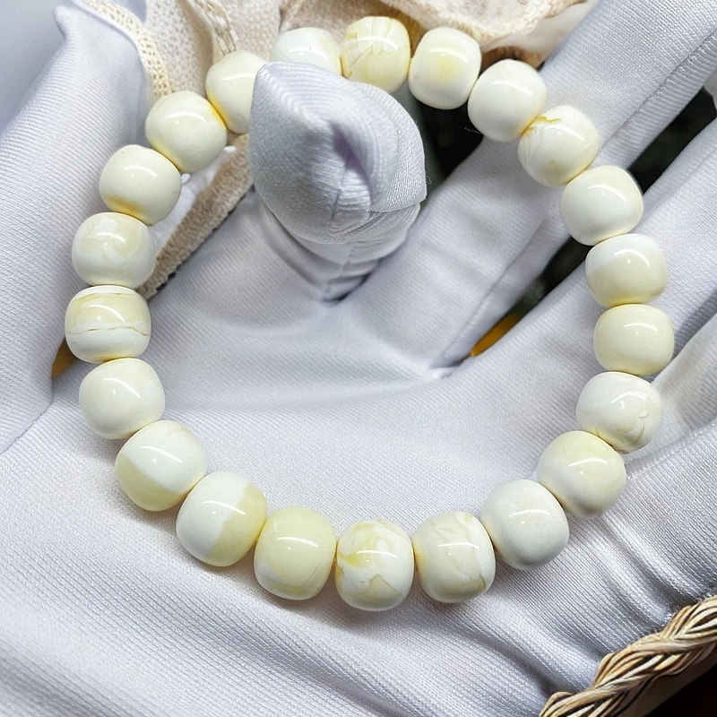 【俄料】骨白蜜蜡手串老型10*9