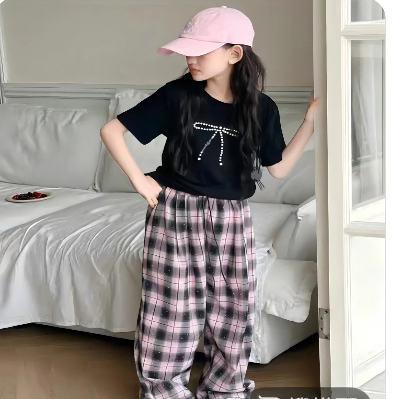 【160】-女童学院风套装夏季2025新款儿童服装卡通两件套426