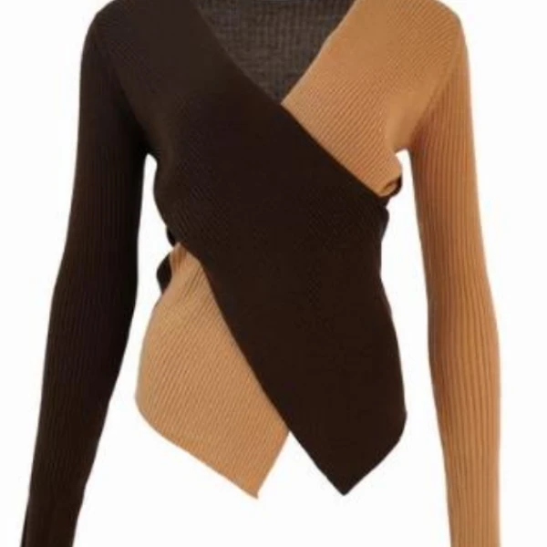 【粉丝专属】Y733302622秋冬拼色针织衫新款修身套头衫女秋冬显瘦