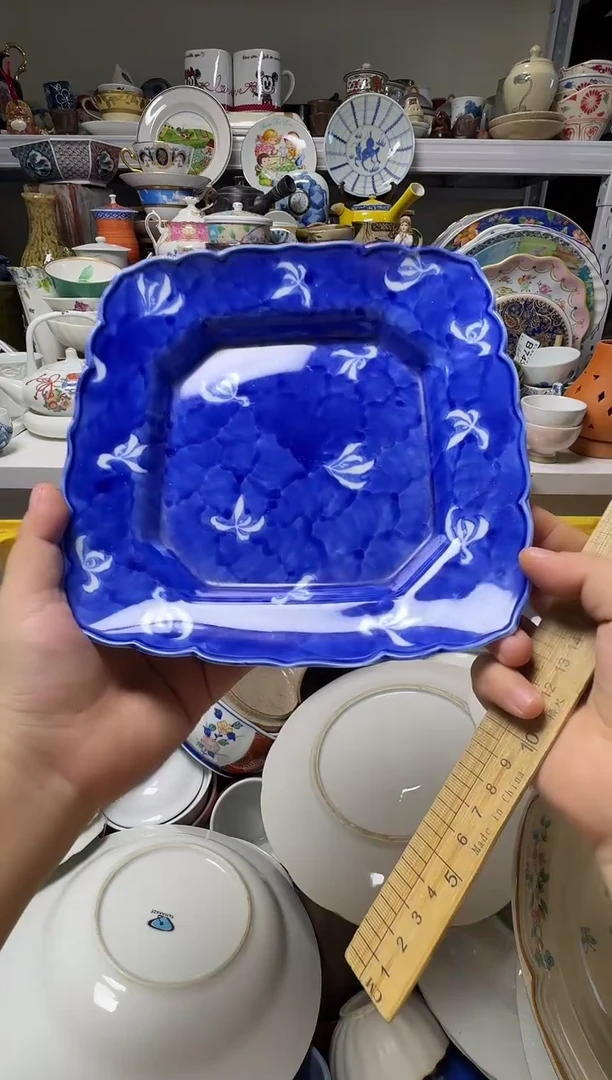中古瓷器，默认微瑕-007，深川制的漂亮盘