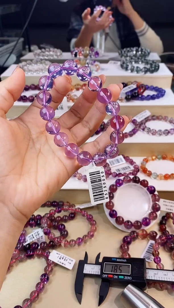 未镶嵌手链水晶紫玉晶12m+