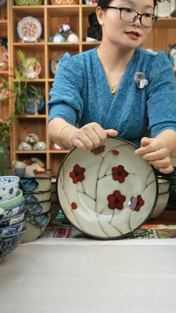 瓷片小可陶瓷高温瓷一只大汤碗