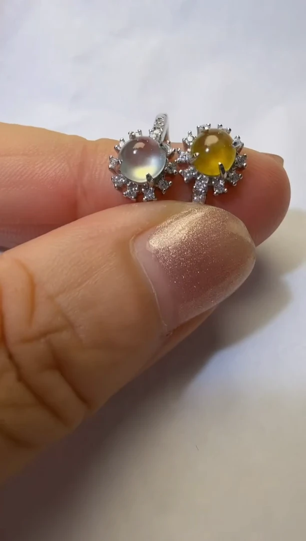 银S925镶嵌戒指翡翠925银镶缅甸A货翡翠戒指