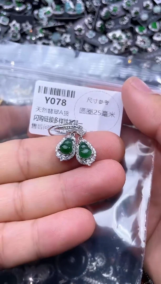 【闪购商品】翡翠颈饰未镶嵌Y078耳钩